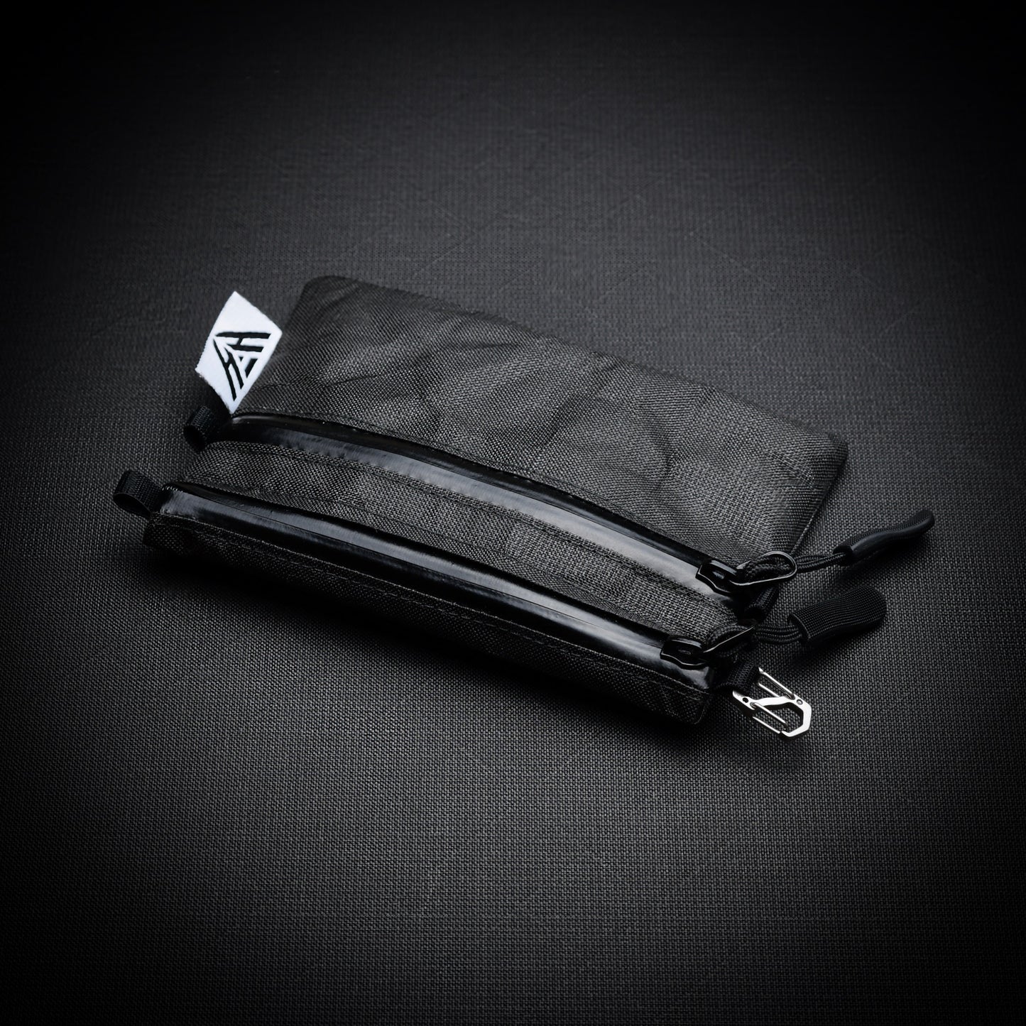 Ultralight Challenge Ultra 200X twin zip organiser pouch for cards, cash and EDC essentials with waterproof YKK AquaGuard zips and micro S-biner.