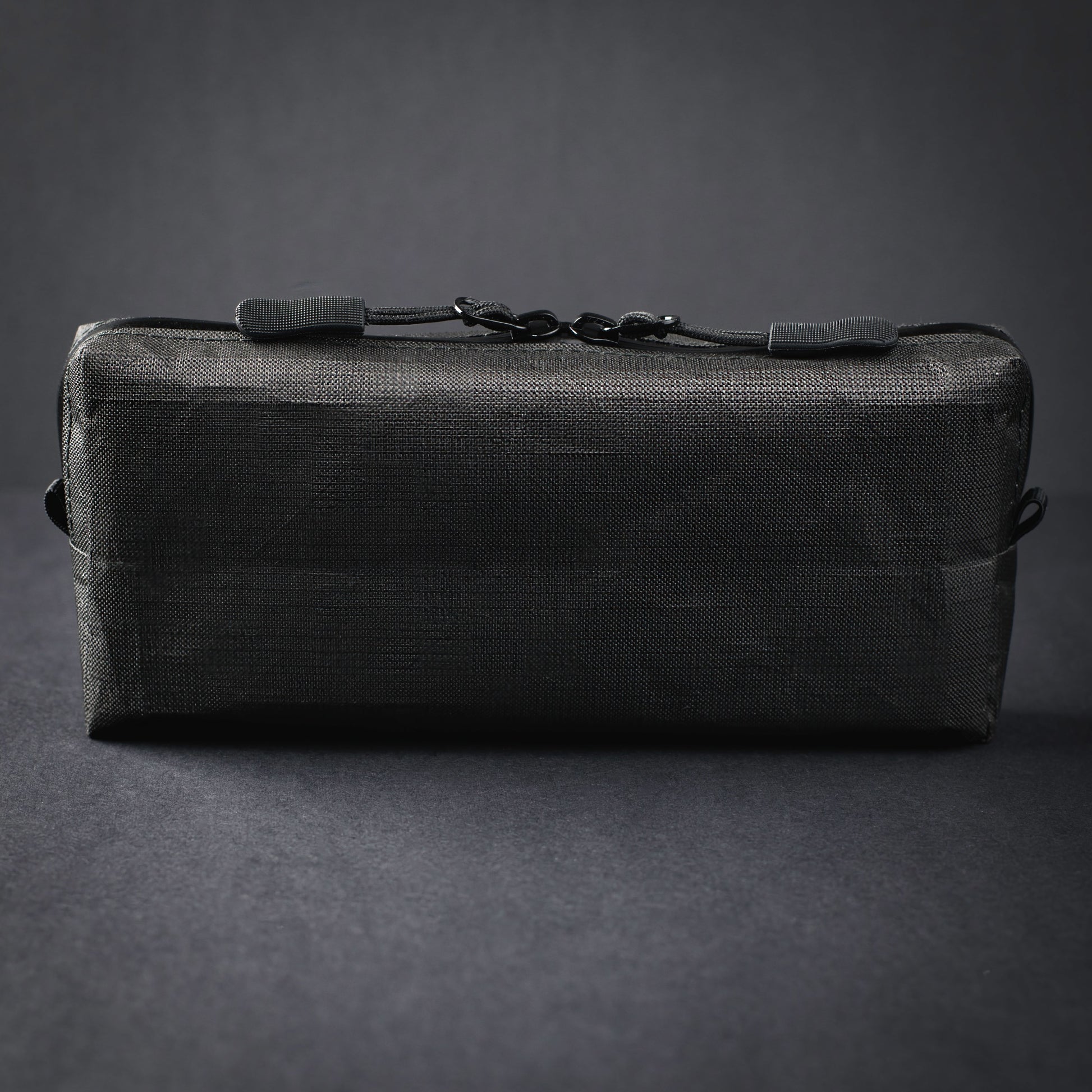 Black Dyneema Travel Pouch With Dual Zips and Sealed Seams
