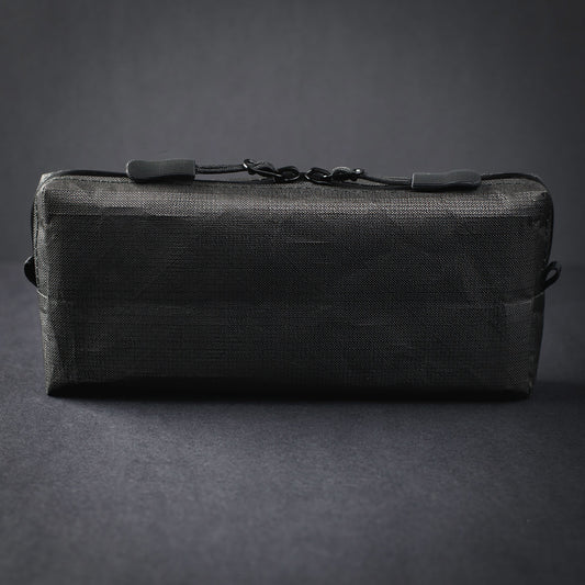 Black Dyneema Travel Pouch With Dual Zips and Sealed Seams