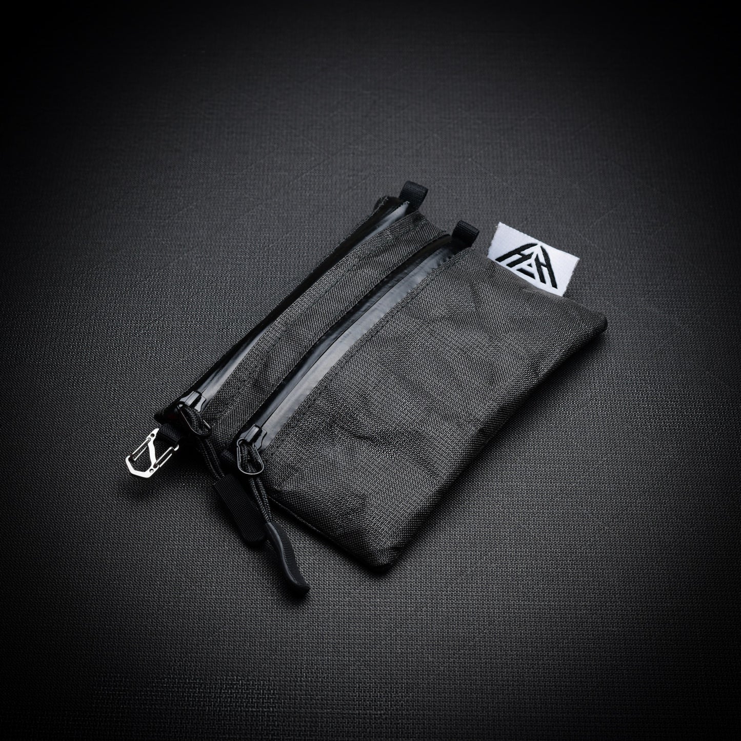 Handmade Challenge Ultra 200X twin zip utility pouch with dual YKK AquaGuard zips, stainless steel micro S-biner and glove-friendly zip pulls.