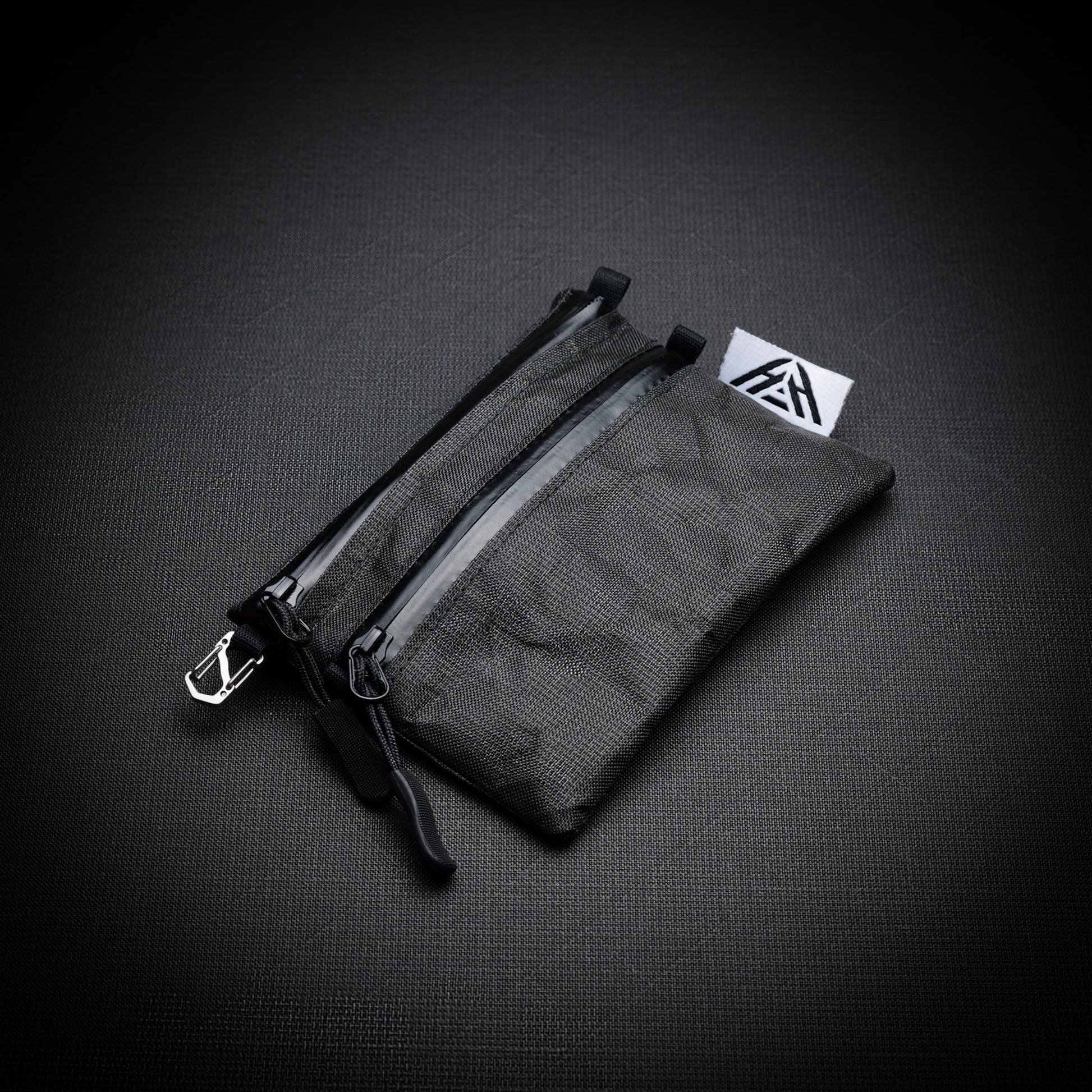 Handmade Challenge Ultra 200X twin zip utility pouch with dual YKK AquaGuard zips, stainless steel micro S-biner and glove-friendly zip pulls.